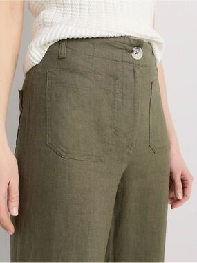 Quince 100% European Linen Patch Pocket Wide Leg Pants Size 4